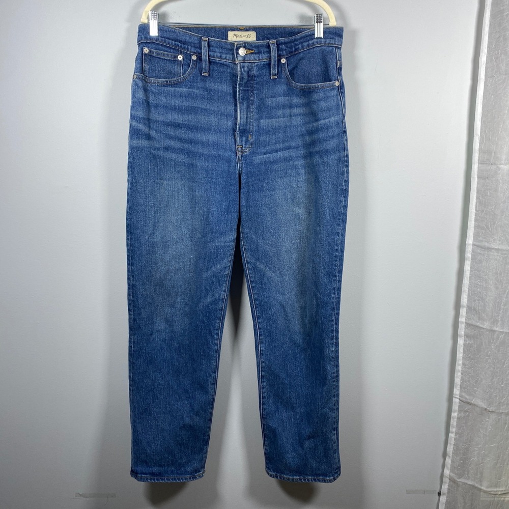 Madewell The Perfect Vintage Straight Jeans Women's 31 Blue High Rise Casual